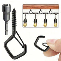 20pcs Square Snap Hanging Hooks - Anti-Drop Bonsai Hooks with Safety Buckles for Christmas Rope String Lights - a1-z1