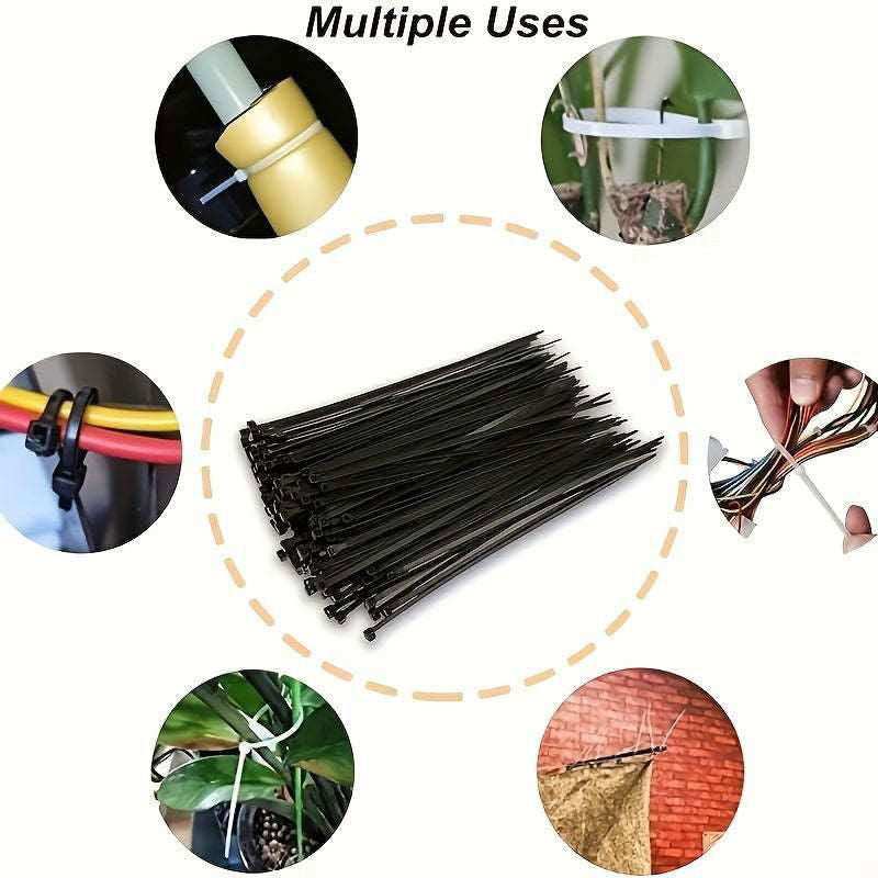 1000pcs 4/6/8/10 Inch Zip Ties, Cable Wire Tie, Plastic Wire Cord Straps For Outdoor Wrapping - a1 - z1