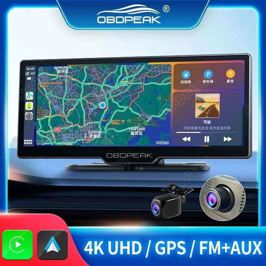 10.26" Dash Cam Rearview Camera Wifi Carplay & Android Auto 4K DVR GPS Navigation Video Recorder Dashboard Dual Len 24H Park AUX - a1 - z1