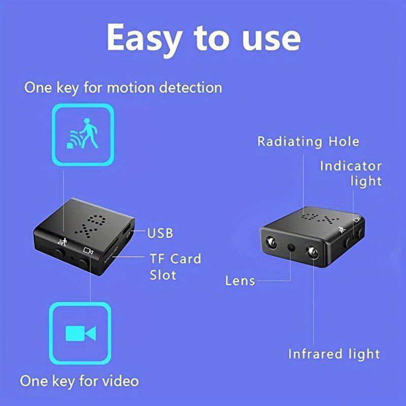 1pc Portable Full HD Micro Camera, Security Protection Night Vision Camera, Motion Detection, Security Camcorders HD Video Recorders Camera, Loop Recording, SD Card Micro Camcorder - a1 - z1