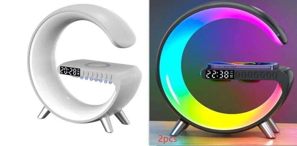 2023 New Intelligent G Shaped LED Lamp Bluetooth Speaker Wireless Charger Atmosphere Lamp App Control For Bedroom Home Decor - a1 - z1