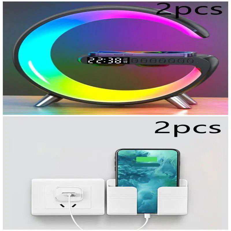 2023 New Intelligent G Shaped LED Lamp Bluetooth Speaker Wireless Charger Atmosphere Lamp App Control For Bedroom Home Decor - a1 - z1