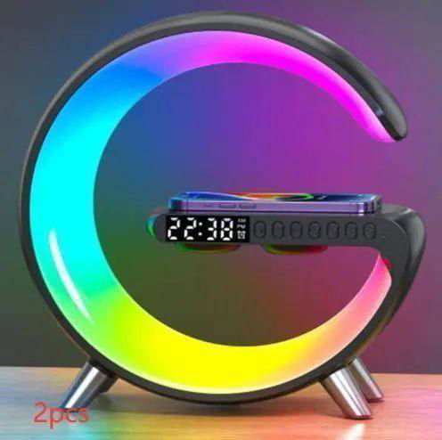 2023 New Intelligent G Shaped LED Lamp Bluetooth Speaker Wireless Charger Atmosphere Lamp App Control For Bedroom Home Decor - a1 - z1