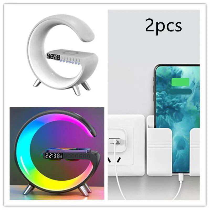 2023 New Intelligent G Shaped LED Lamp Bluetooth Speaker Wireless Charger Atmosphere Lamp App Control For Bedroom Home Decor - a1 - z1