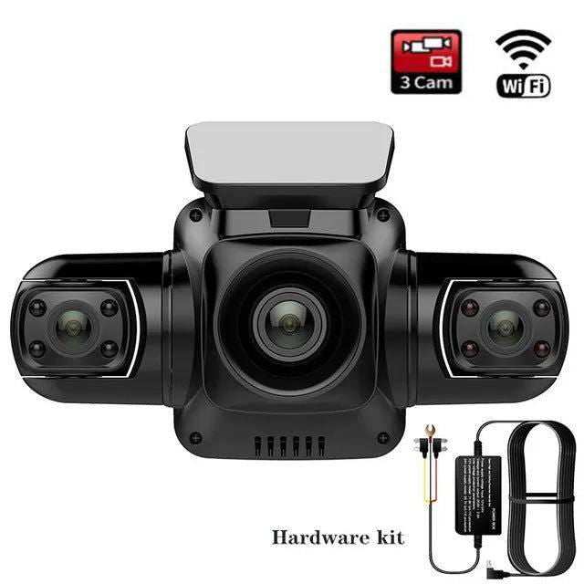 3*1080P Dash Cam 360˚Panoramic Protection Front Left And Right Cameras IR Night Vision 3 Cameras WiFi WDR GPS Video Recorder - a1 - z1