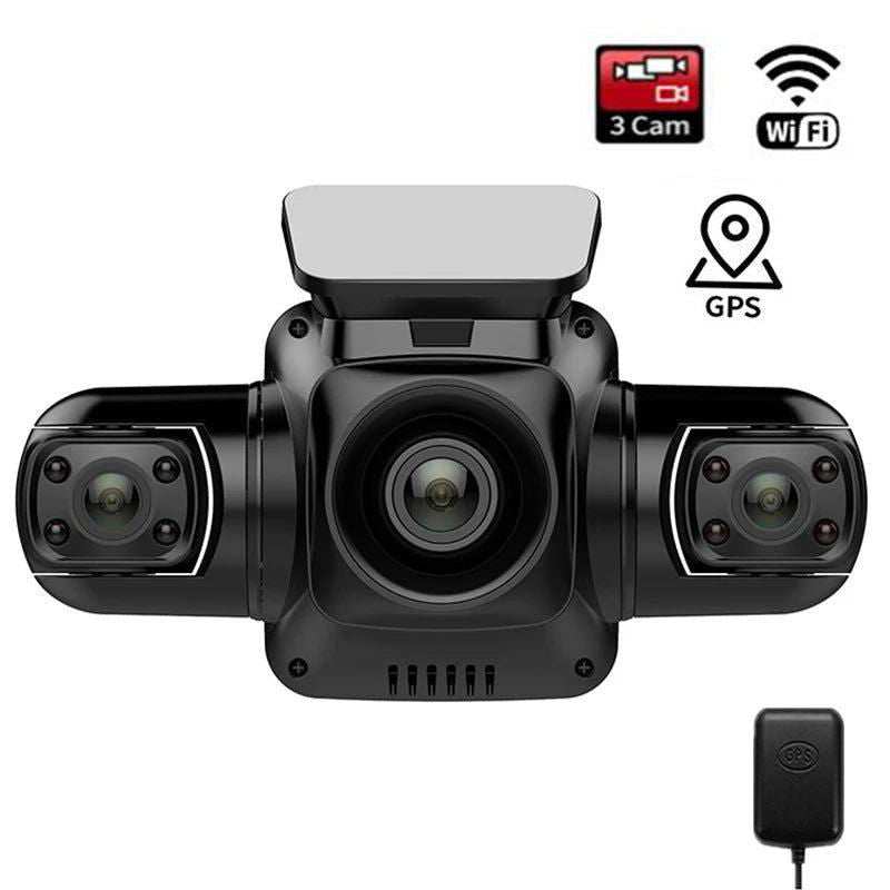 3*1080P Dash Cam 360˚Panoramic Protection Front Left And Right Cameras IR Night Vision 3 Cameras WiFi WDR GPS Video Recorder - a1 - z1