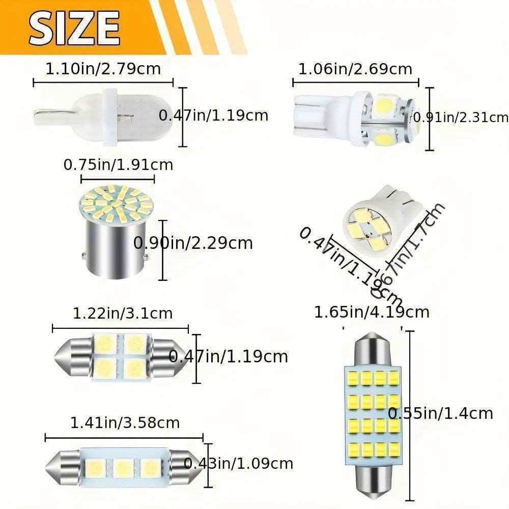 42pcs LED Car Interior Lights - Brighten Your Ride with Xenon White Bulbs! - a1 - z1