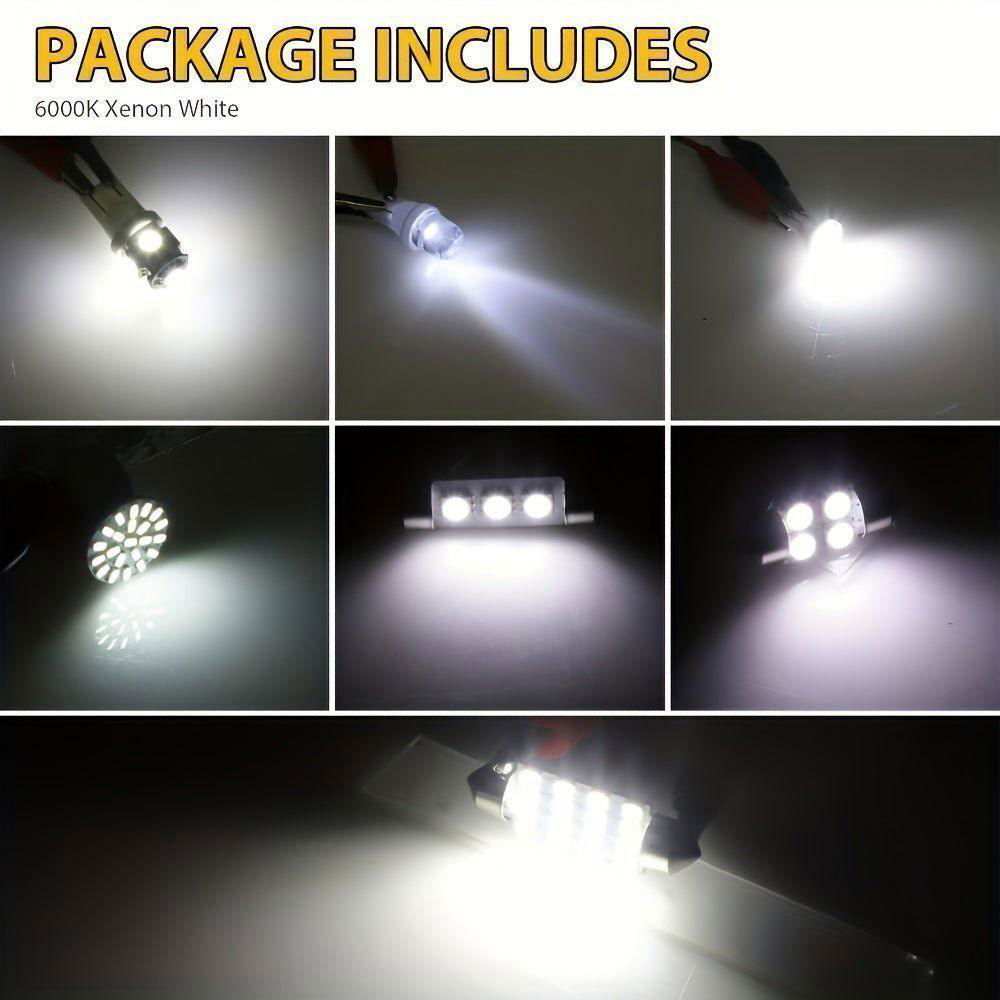 42pcs LED Car Interior Lights - Brighten Your Ride with Xenon White Bulbs! - a1 - z1