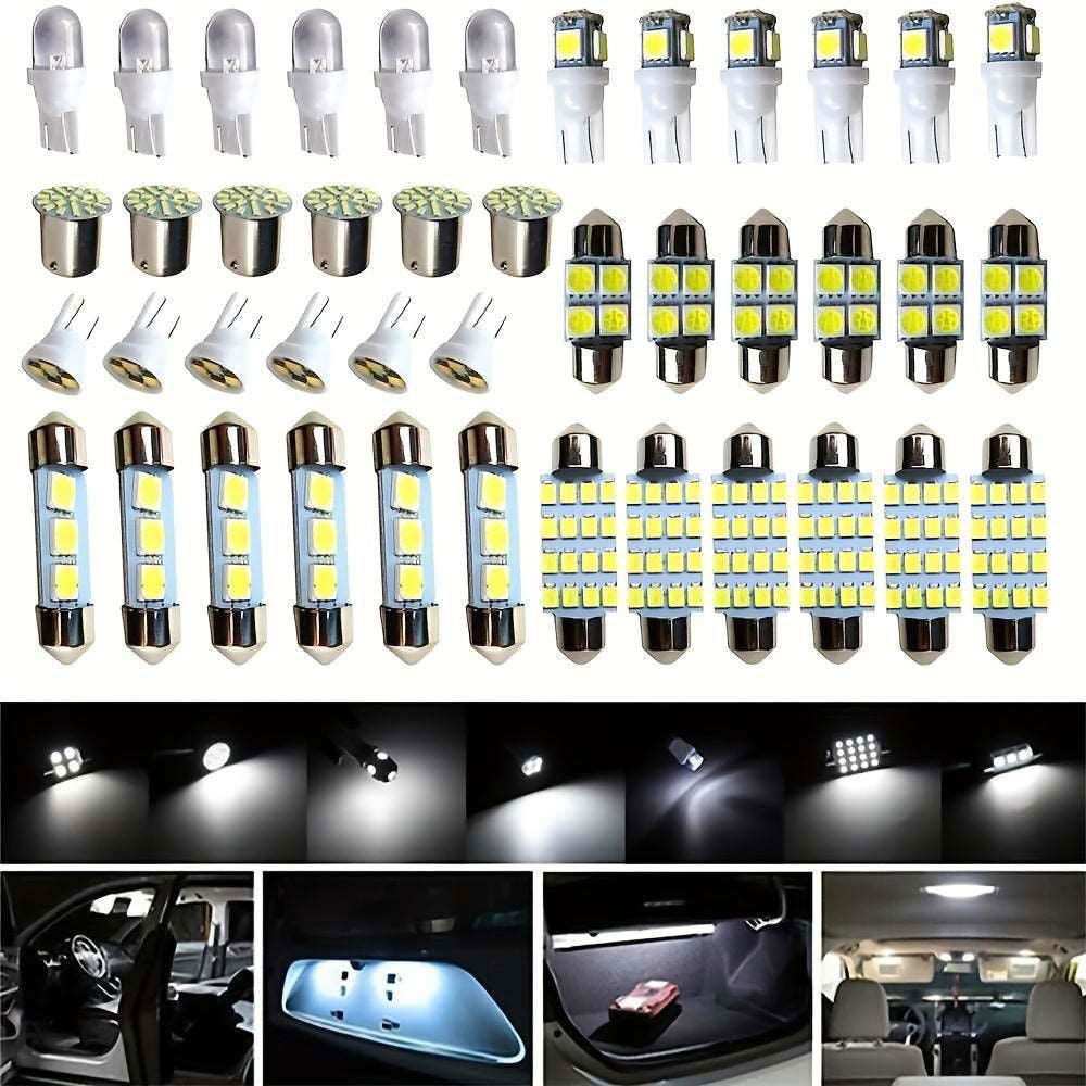 42pcs LED Car Interior Lights - Brighten Your Ride with Xenon White Bulbs! - a1 - z1