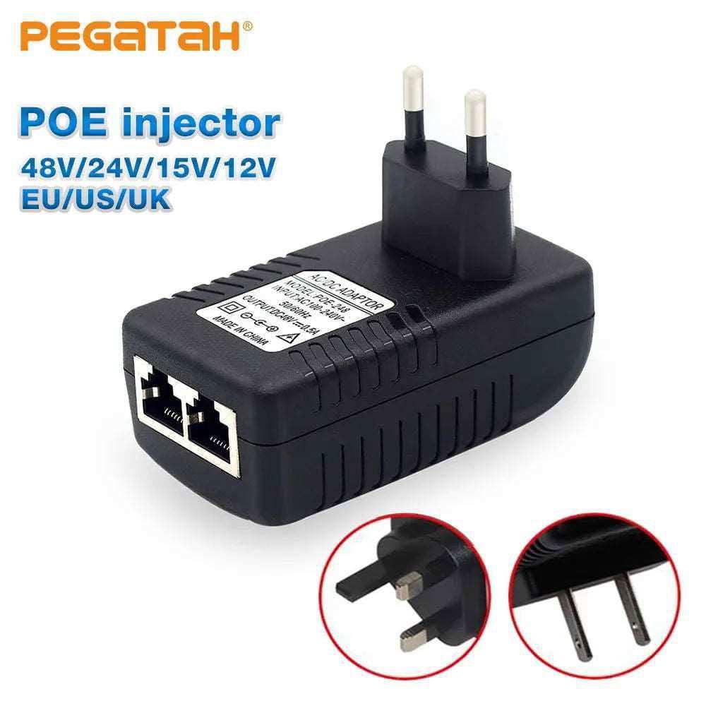 48V/12V POE injector Ethernet CCTV Power Adapter 0.5A /2A 24W POE for IP camera IP Phones POE Switch Power Adapter EU/US Option - a1 - z1