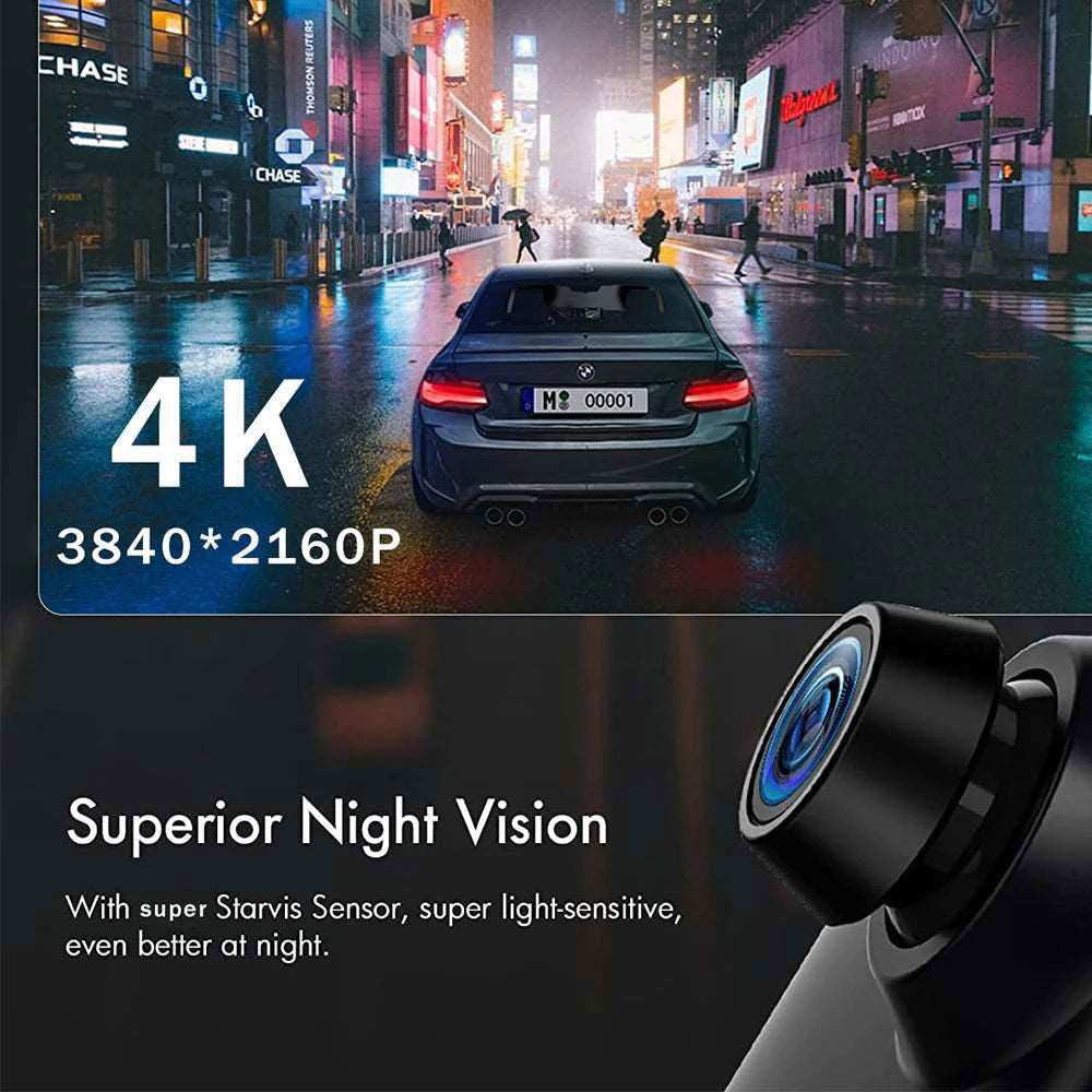 4K 2160P Carplay Android Auto Car Dvr 5G WIFI GPS Dash Cam FM Radio Dashcam Car Camera Stream RearView Mirror Drive Recorder - a1 - z1