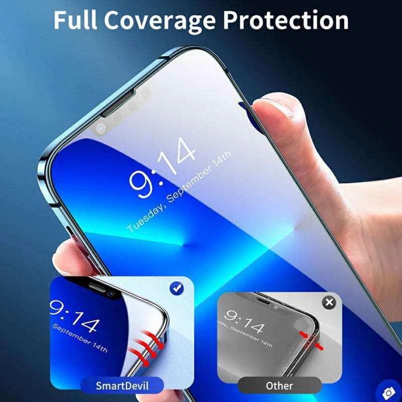 4PCS 60D Full Cover Protective Glass For IPhone 15 11 X XR XS MAX 6 7 8 Plus Screen Protectors On iPhone 13 12 Mini 14 Pro Glass - a1 - z1