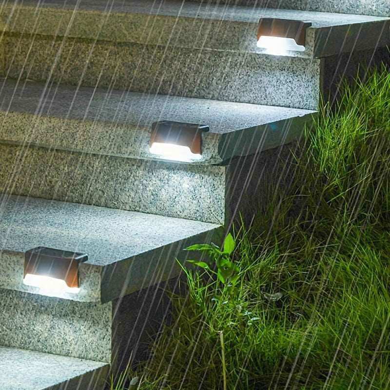 4pcs/8pcs/128pcs/24pcs Solar Wall Lamp Garden Outdoor Waterproof Staircase Light With Light Control, Used For Garden Courtyard Porch Wedding Party Decoration - a1 - z1