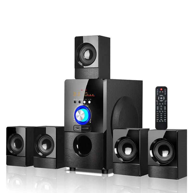 5.1 Channel Home Theater Bluetooth Speaker System Remote Control Touch Subwoofer Wood Speaker Support Bluetooth USB SD FM Radio - a1 - z1