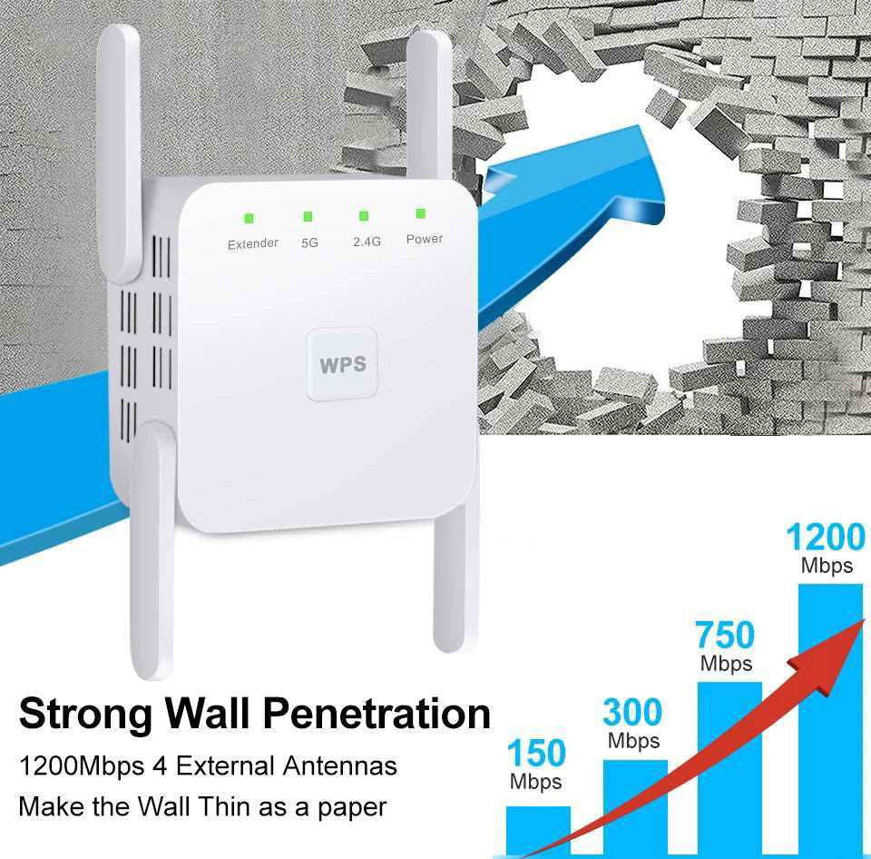 5G WiFi Repeater Wifi Amplifier Signal Wifi Extender Network Wi fi Booster 1200Mbps 5 Ghz Long Range Wireless Wi - fi Repeater - a1 - z1