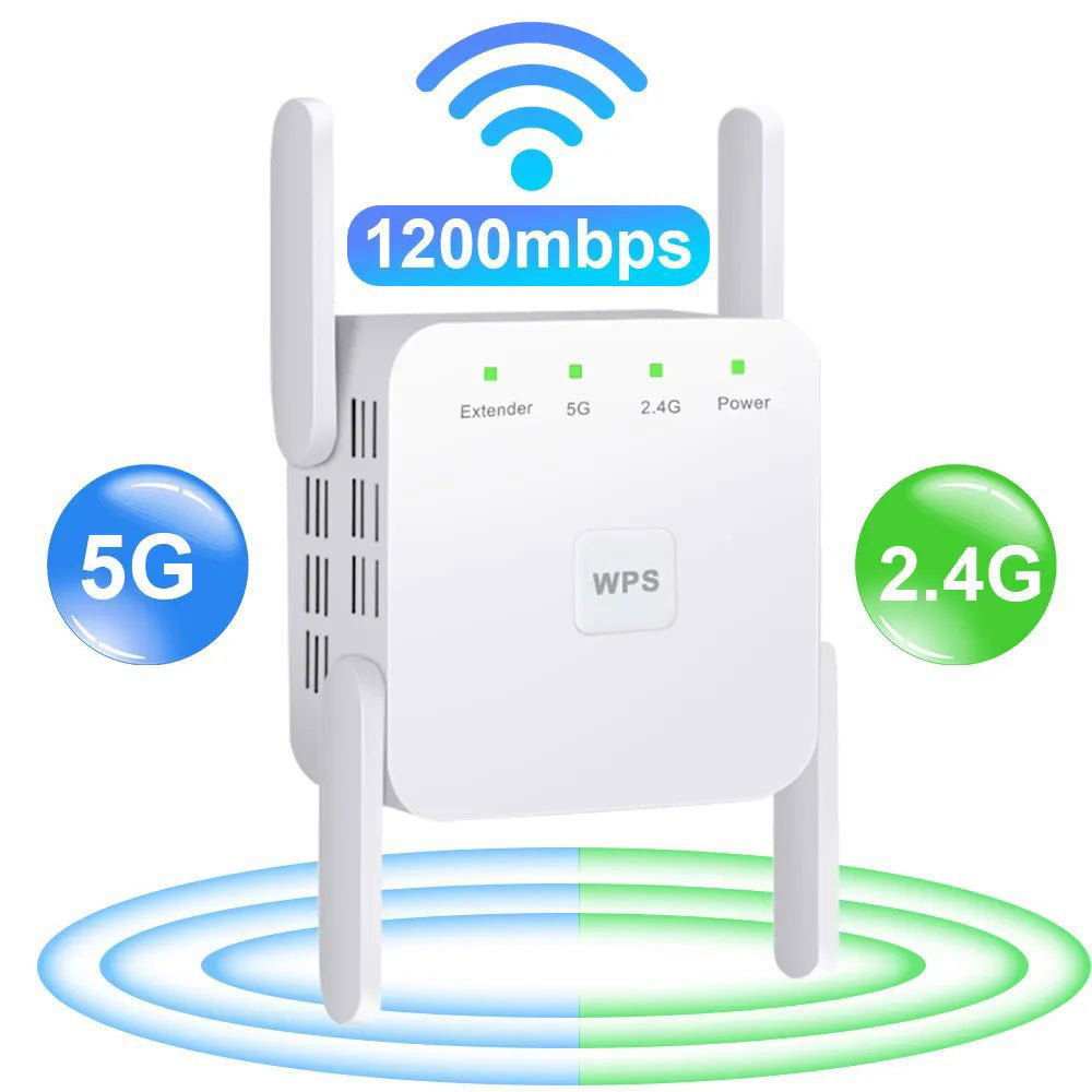 5G WiFi Repeater Wifi Amplifier Signal Wifi Extender Network Wi fi Booster 1200Mbps 5 Ghz Long Range Wireless Wi - fi Repeater - a1 - z1