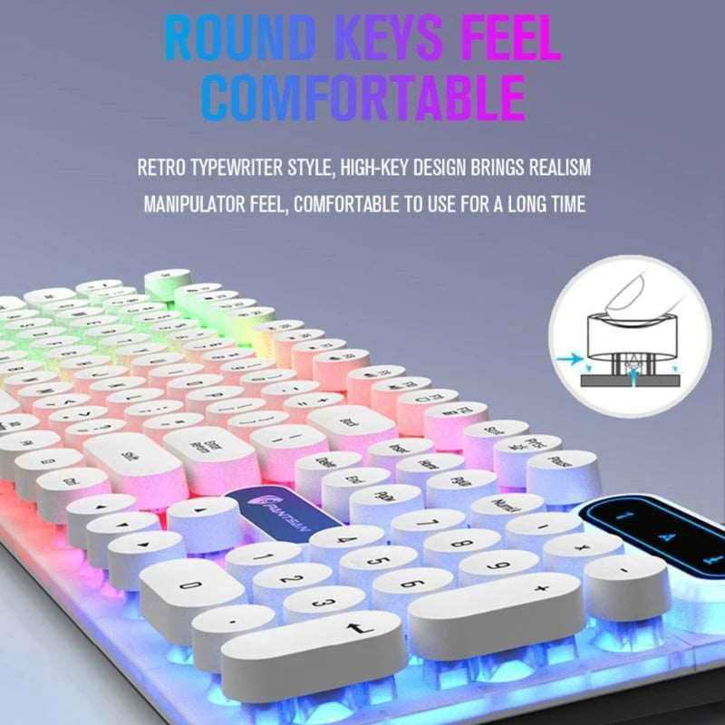 87HA 4 - in - 1 Gaming Keyboard Mouse Headset Combo 104 Keys Ergonomic Gamer Keyboard Game Mouse Gaming Stereo Headset Mouse Pad - a1 - z1