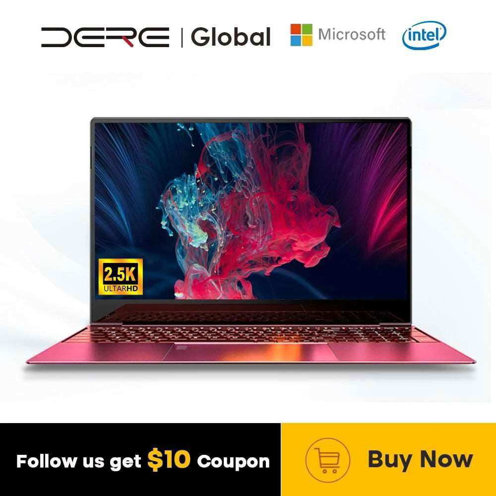 Dere Laptop M12 15.6" 16GB RAM 1TB SSD IPS 2.5K Full HD Screen Intel Celeron N5095 With Backlit Keyboard Windows 11 Notebook PC - a1 - z1