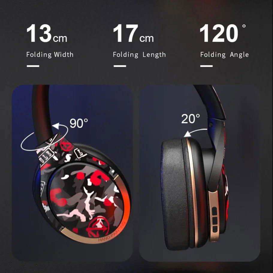 Graffiti Wireless Headphones Bluetooth Music Headset Over Ear Foldable Bass Earphone Gaming Headset With Mic TF Card Color Light - a1 - z1