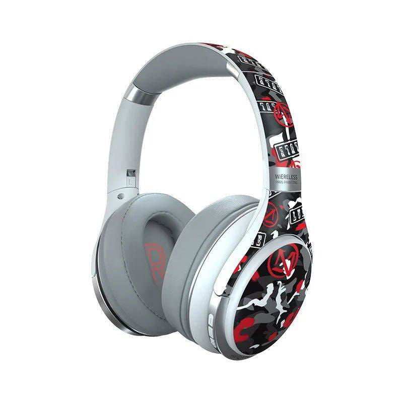 Graffiti Wireless Headphones Bluetooth Music Headset Over Ear Foldable Bass Earphone Gaming Headset With Mic TF Card Color Light - a1 - z1