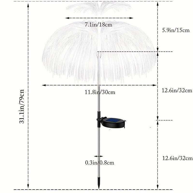 Outdoor LED Waterproof Solar Jellyfish Fiber Optic Light, Garden Lawn Light, For Courtyard Atmosphere Decoration, Christmas & Halloween Decorations - a1 - z1