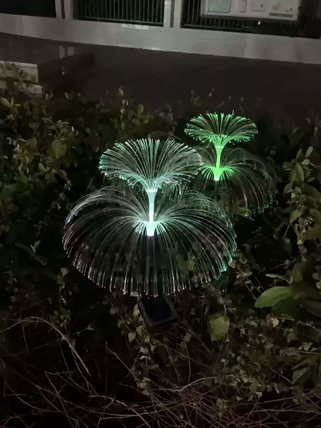 Outdoor LED Waterproof Solar Jellyfish Fiber Optic Light, Garden Lawn Light, For Courtyard Atmosphere Decoration, Christmas & Halloween Decorations - a1 - z1