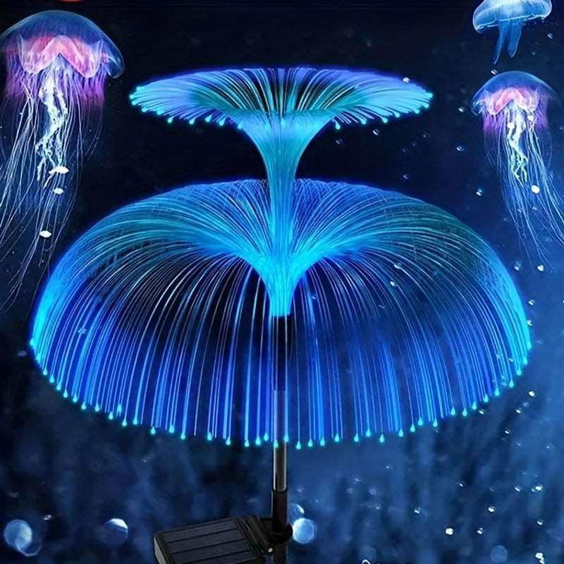 Outdoor LED Waterproof Solar Jellyfish Fiber Optic Light, Garden Lawn Light, For Courtyard Atmosphere Decoration, Christmas & Halloween Decorations - a1 - z1