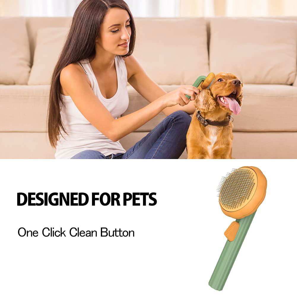 Pet Pumpkin Brush, Pet Grooming Self Cleaning Slicker Brush For Dogs Cats Puppy Rabbit, Cat Brush Grooming Gently Removes Loose Undercoat, Mats Tangled Hair Slicker Brush - a1 - z1