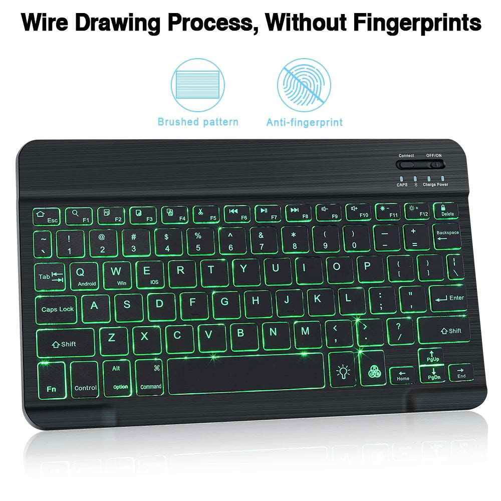 RGB Bluetooth Keyboard and Mouse Rechargeable Wireless Keyboard Mouse Russian Spainsh Backlight Keyboard For ipad Tablet Laptop - a1 - z1