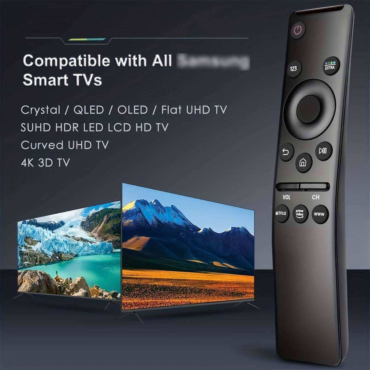 Universal Remote Control - Compatible With All Samsung TVs, Including 4K, 8K, 3D, Smart TVs - With Buttons For Netflix, Prime Video, WWW - a1 - z1