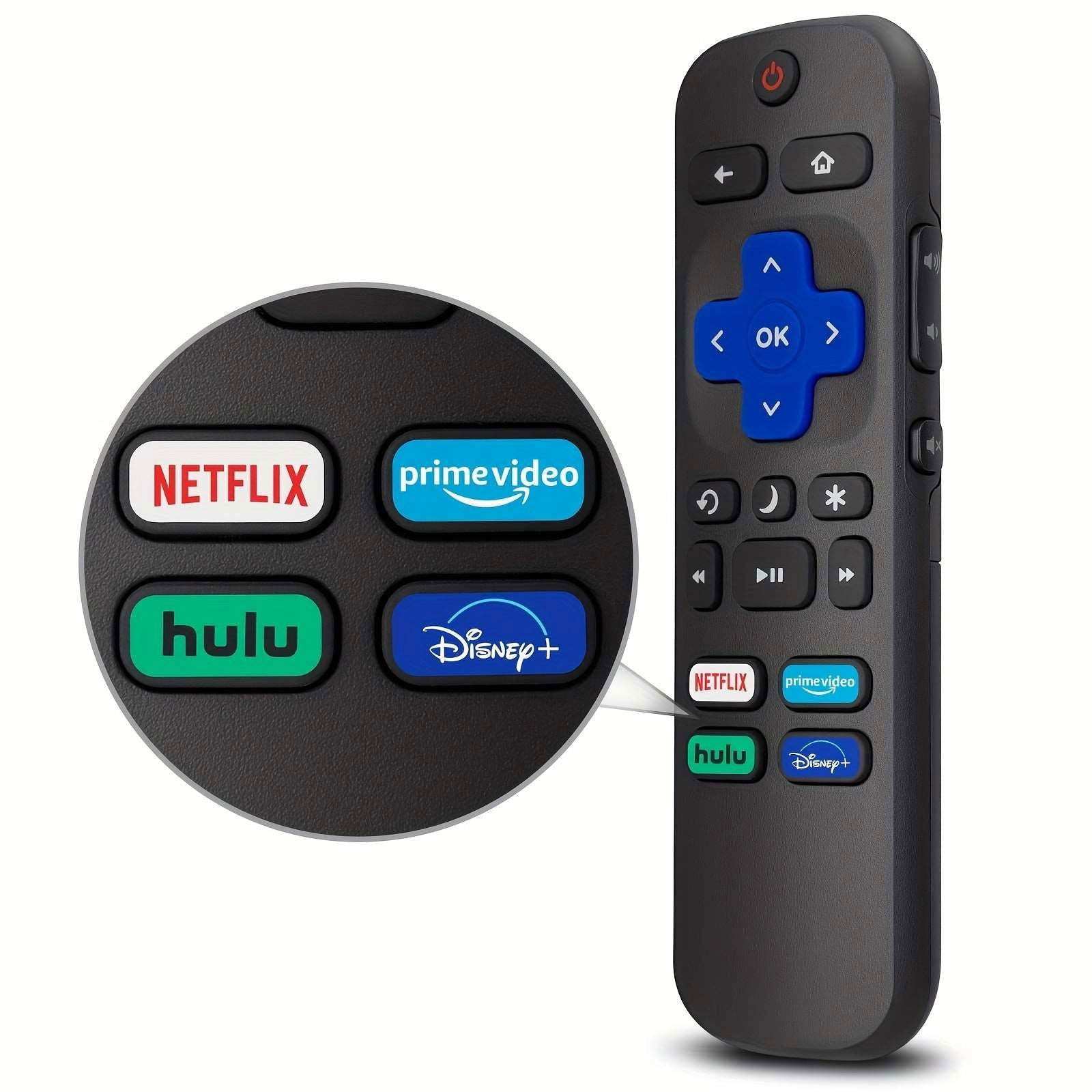 Universal TV Remote For All Roku TV,Replacement For TCL Roku/for Hisense Roku/for Sharp Roku TV,TV Remote With Netflix Disney+/Hulu/Prime Video - a1 - z1