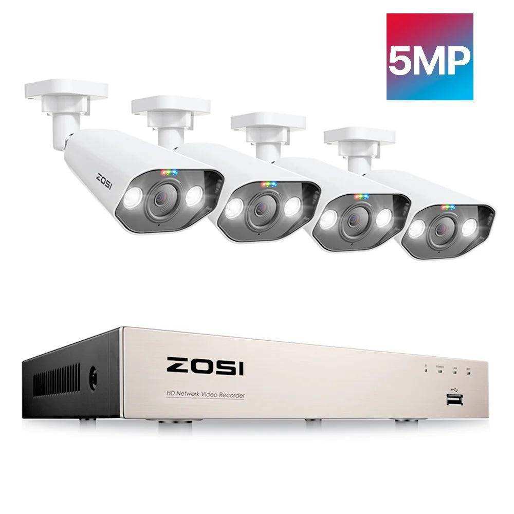 ZOSI 8CH POE Video Surveillance Kit 4K 8MP 5MP Super HD Outdoor IP Cameras AI Starlight Night Vision CCTV Security Camera System - a1 - z1